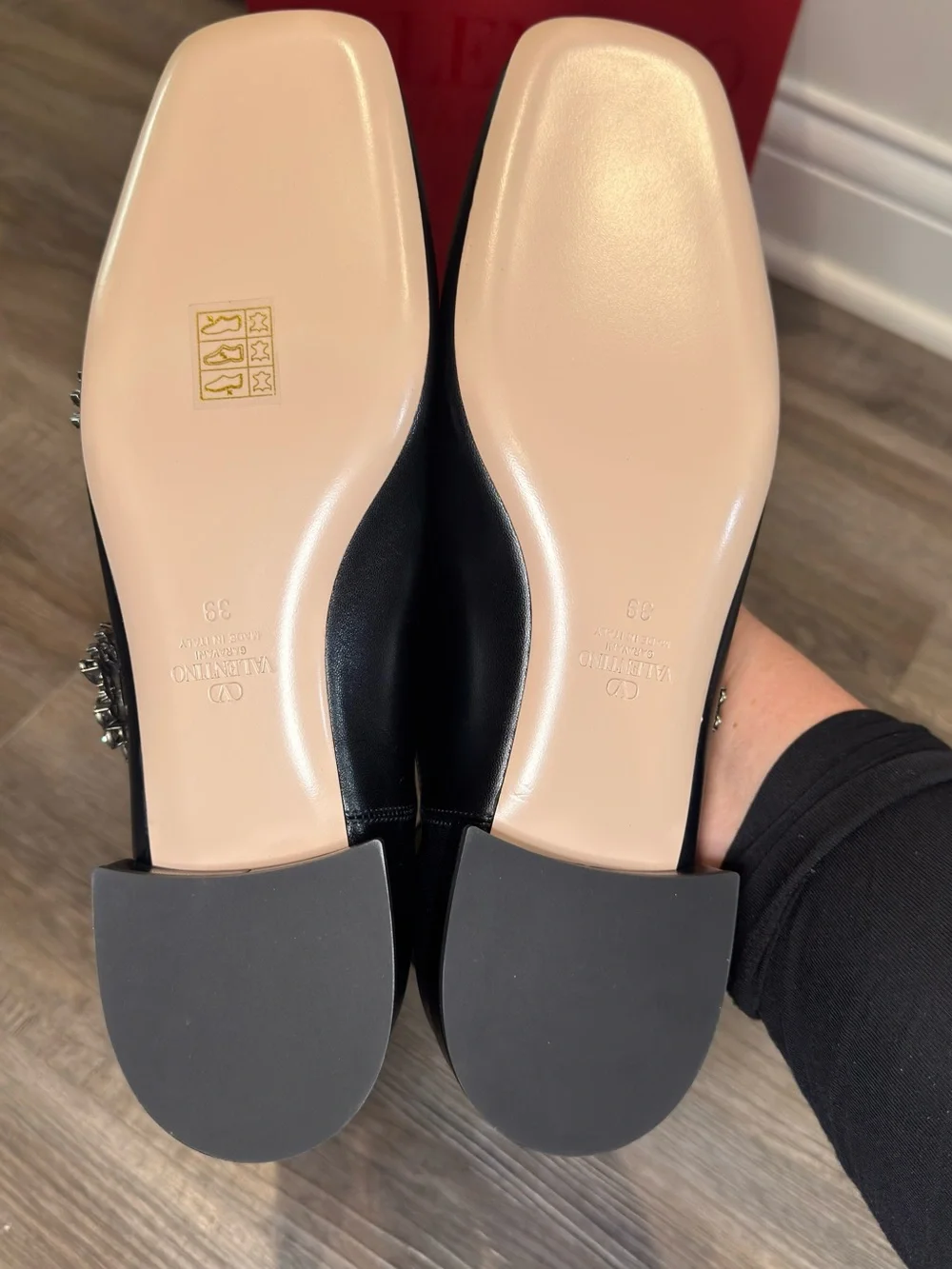 Valentino Garavani Preshoes Jewel Button Logo Ballerina Gladiator Zip Flats - Picture 14 of 16